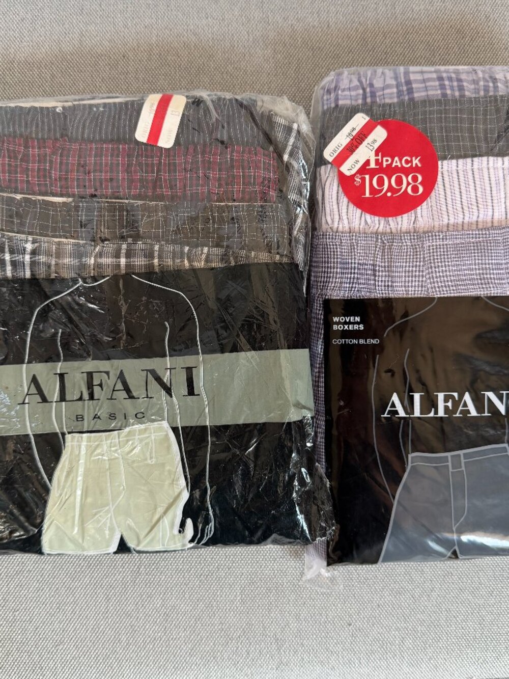 ALFANI Woven Boxer Shorts *Two Packs of 4* Size MEDIUM from Macy's